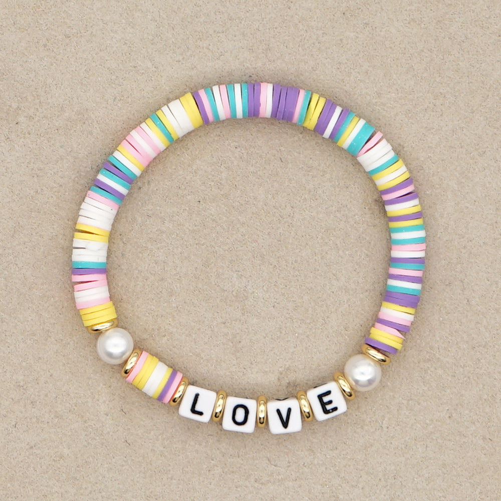 Wholesale Vintage Alphabet Pearl Bracelet